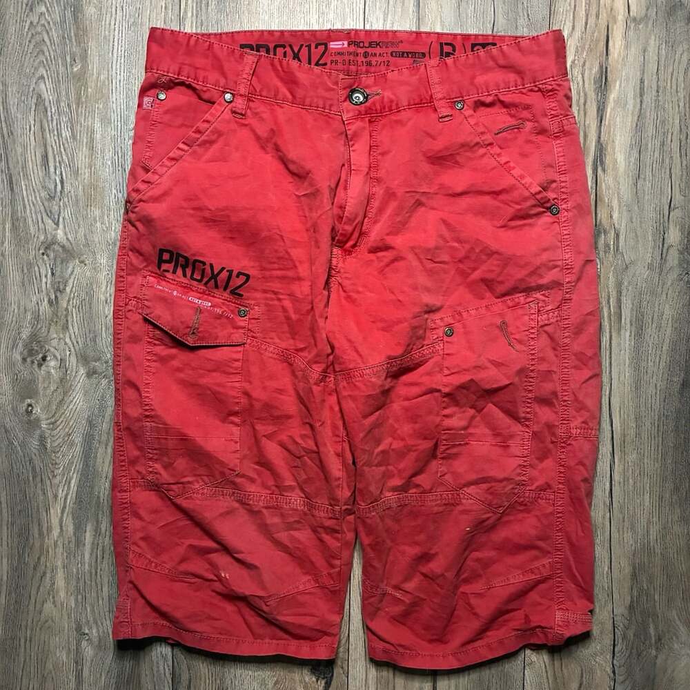 Projek Raw Cargo Shorts Size 32 Red